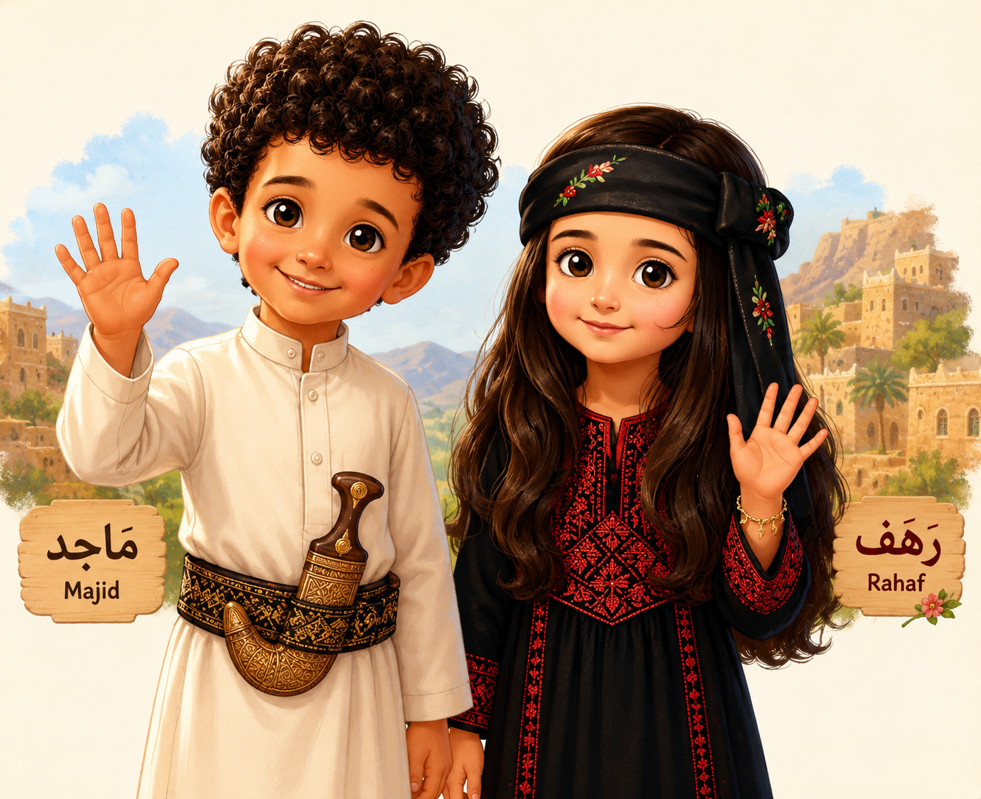 Majid and Rahaf welcome you to the Yemen Heritage Kingdom